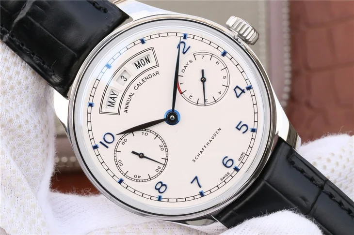 

AAA 1:1 Replica Watch For Men IW503501 Leather Strap 44mm Diameter White Dial Top Quality Men's Automatic Mechanical Watch