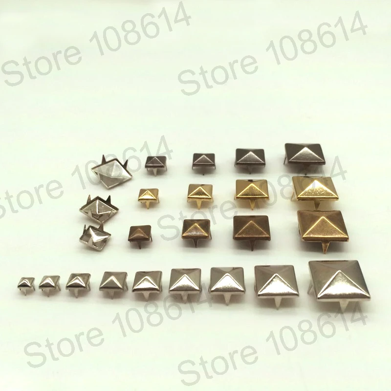100 шт DIY пирамиды заклепки gun metal 4 коготь ногти для одежды шпильки с когтями для одежды cooper materail площади заклепки квадрат