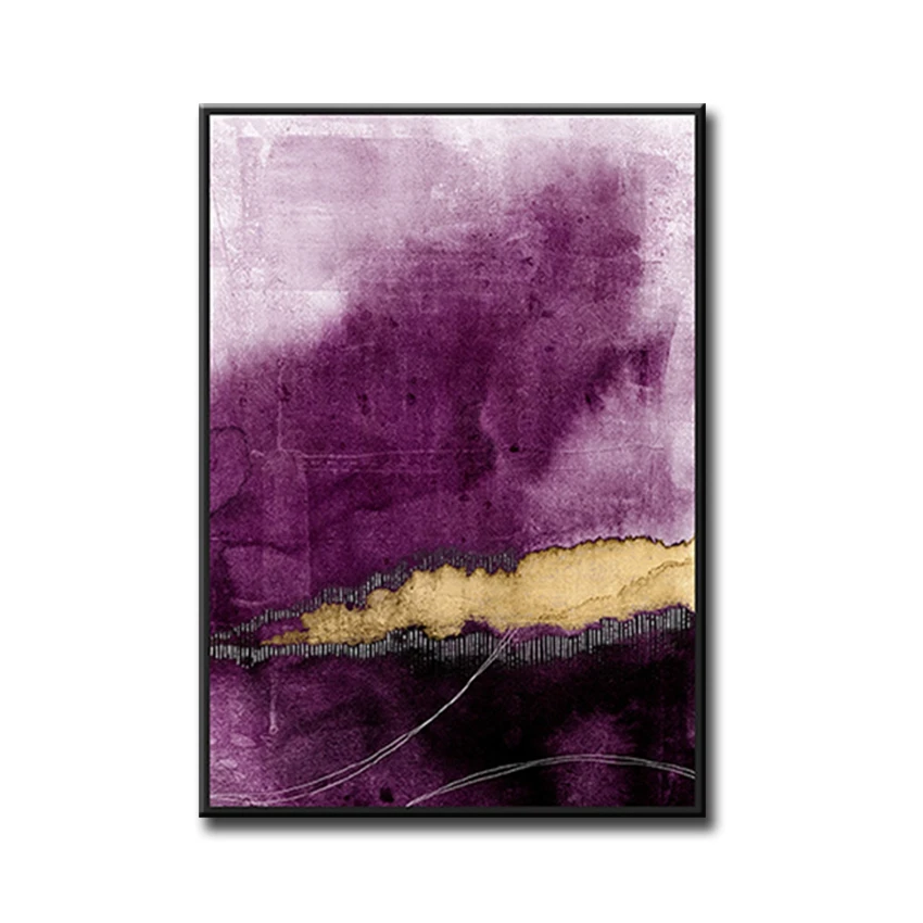 

Original Pure handmade indoor art decor hanging purple abstract oil painting On Canvas hand-painted artwork home decor no framed
