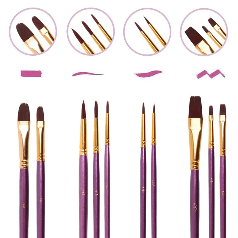 Набор кистей для рисования акварелью маслом на холсте керамике Глине дереве и