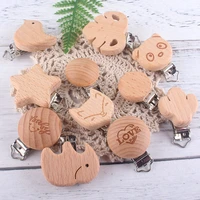 xcqgh 10pcs beech wooden pacifier clip nipple holder clip for diy baby pacifiers dummy feeding toy teether
