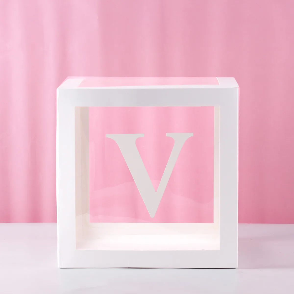 V box Золотая коробка, прозрачная, с именем, возраст, коробка для девочек и мальчиков, для детского душа, украшения для ребенка 1, 1, 1, 1, для дня рождения, Декор, подарок, принадлежности для детского душа - Цвет: V box