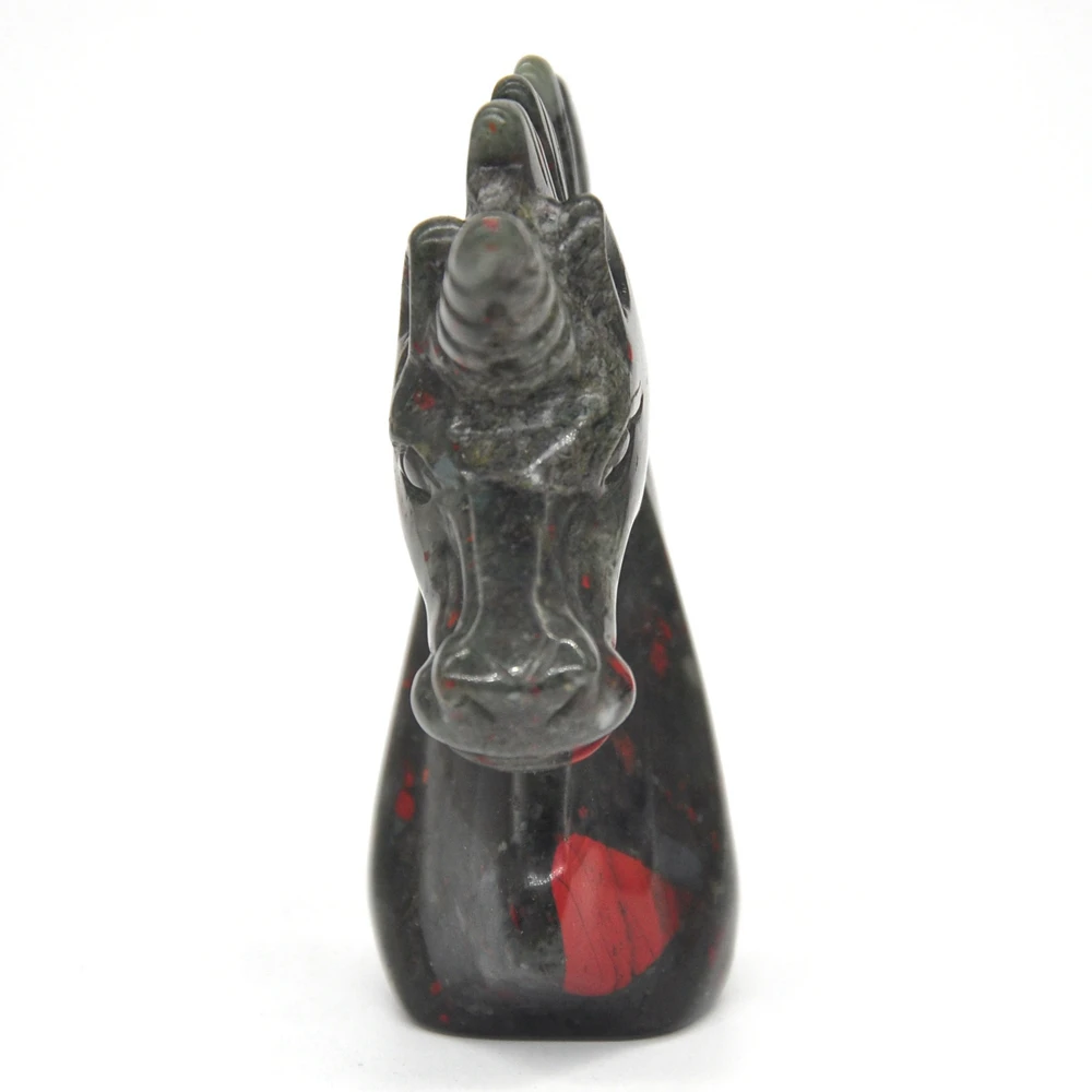 Статуя единорога 2 дюйма резной натуральный камень в виде крови украшение для