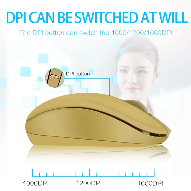 Компьютерная мышь 2 4 Ghz беспроводная 1600 DPI USB оптическая кнопки эргономичная