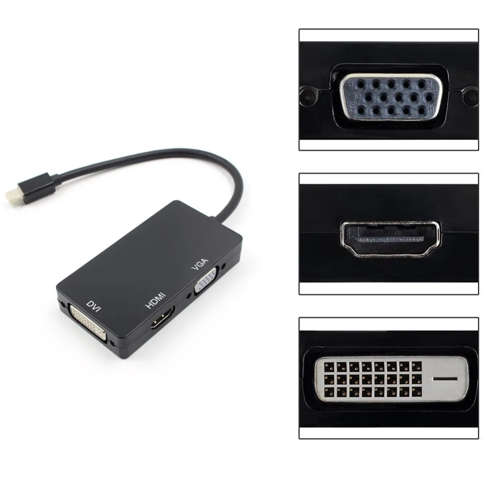 Mini Display Port to DVI VGA HDMI-compatible HD 1080P Thunderbolt Video Adapter For MacBook Pro/Air | Электроника