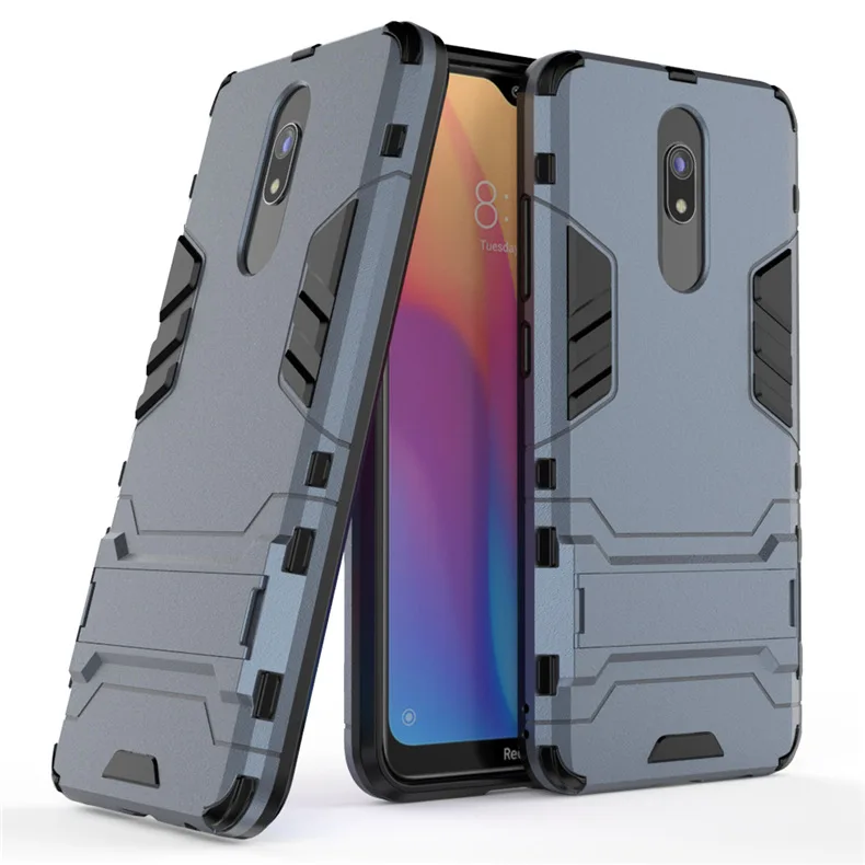 чехол Xiaomi Redmi 8 на 8A резиновый бампер ударопрочный робот доспехи противоударный