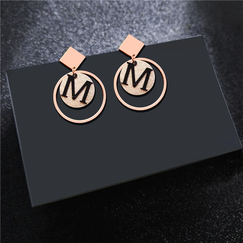 Новое поступление изящные серьги M висячие с рисунком для женщин и девушек