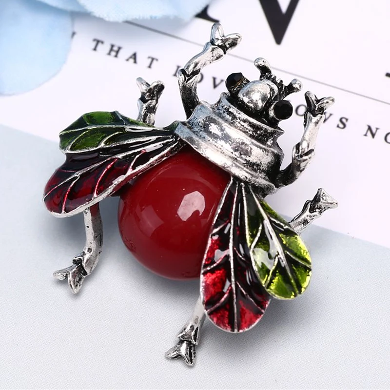 Новые винтажные Стразы красные броши в виде пчел мужские классические насекомые