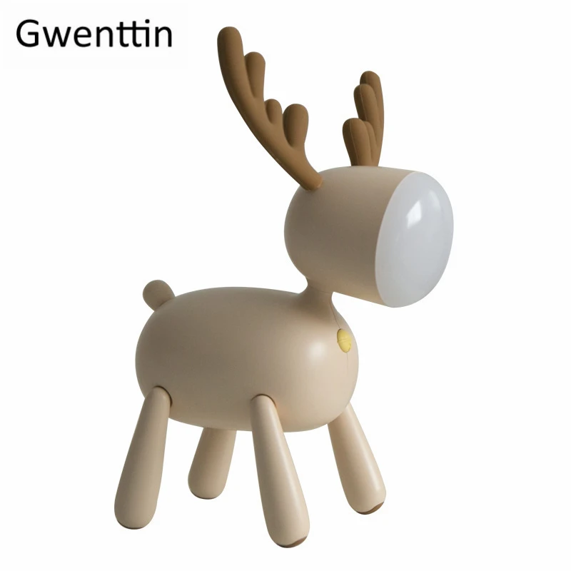Светодиодный ночник с маленьким оленем для спальни лампа кровати затемнением