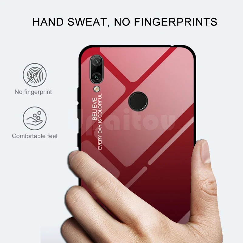 UPaitou чехол с полным стеклом для huawei Y9 Y7 Y6 Y5 Prime Pro 2019 2018 роскошный градиентный из