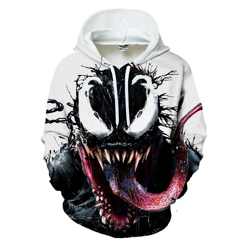 ¡Ребенка! Sudadera con capucha estampada en 3D de Anime Venom para hombre y mujer jersey diseño superhéroe otoño ropa|Мужские