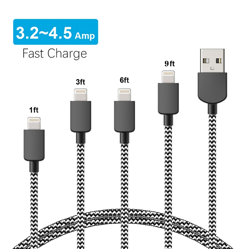 3 2 ~ a кабель USB для быстрой зарядки iPhone 11 XS Max XR X 8 7 6 6S 5 5S iPad Шнур мобильного телефона