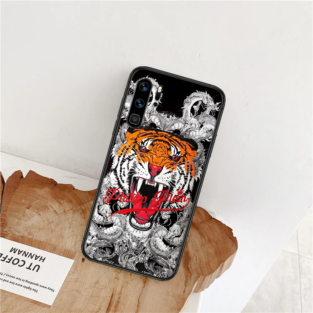 

Philipp Qp Luxury Brand Phone Case For Huawei P Mate Smart 10 20 30 40 Lite Z 2019 Pro black Cell Painting Shell 3D Funda