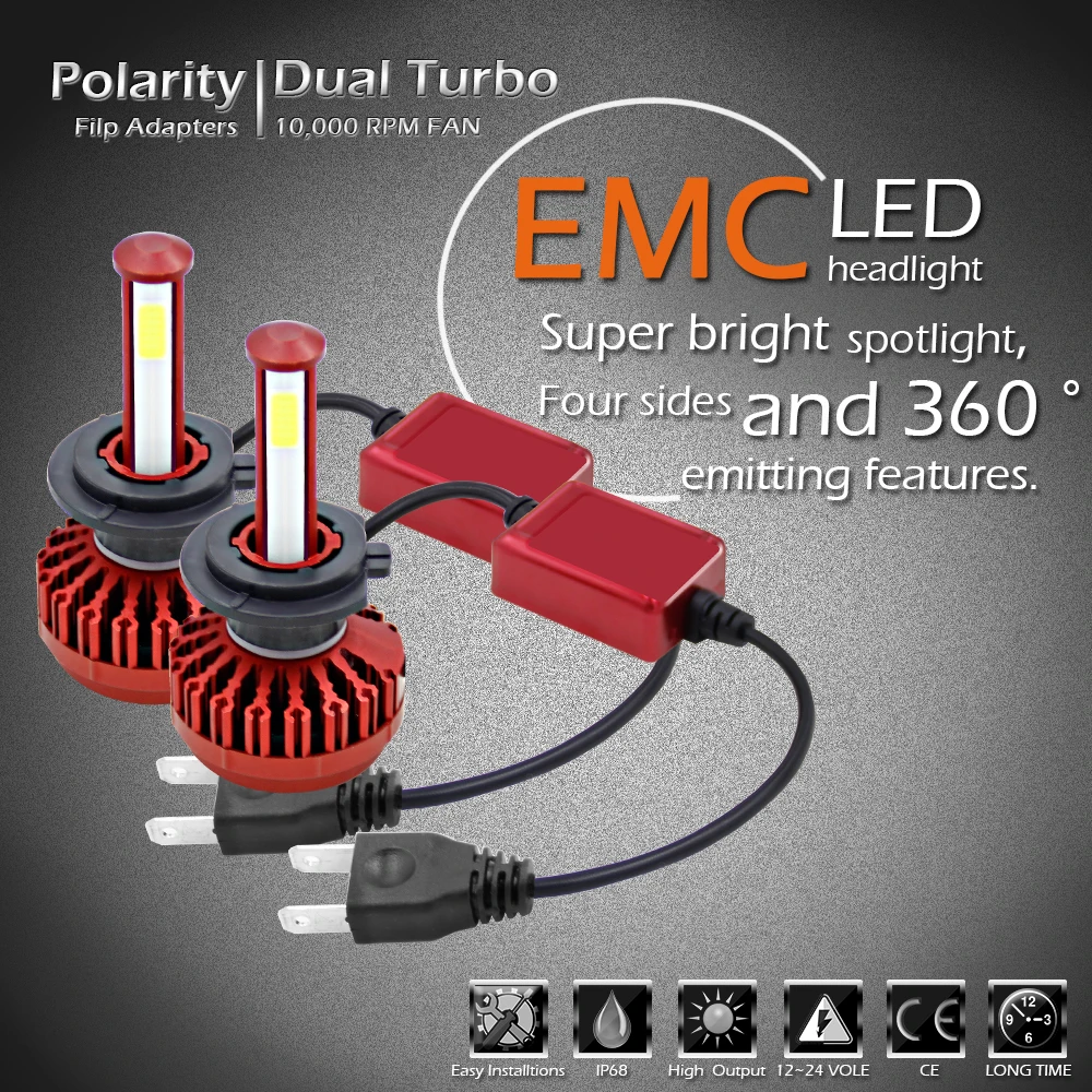 

2PCS R7 COB LED Car Headlight 6000K 40W 4000LM IP68 Waterproof Heat-proof Headlight Light Bulbs for Car, Truck, SUV