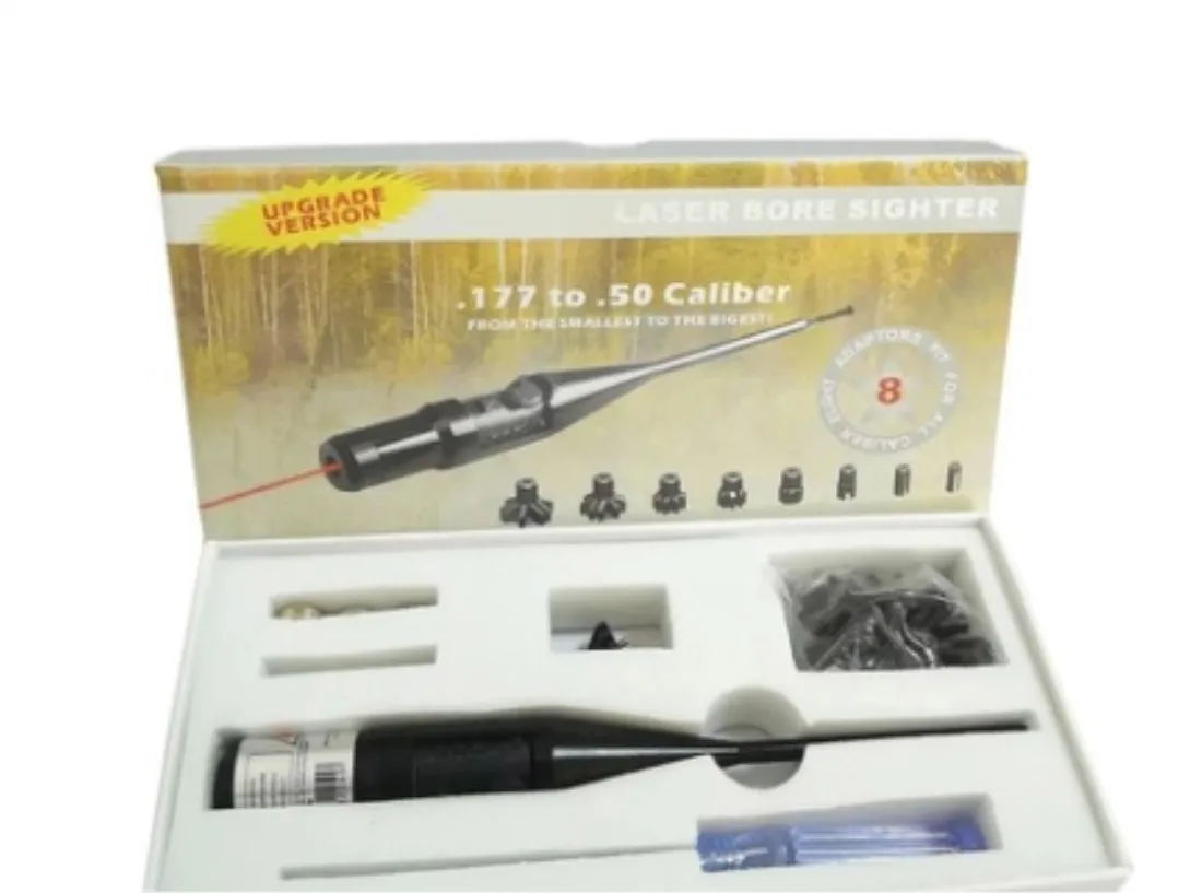 

Tactical Adjustable Red Green Dot Laser Bore Sighter Collimator with On Off Switch for Hunting .177 to .50 Caliber Handgun Rifle