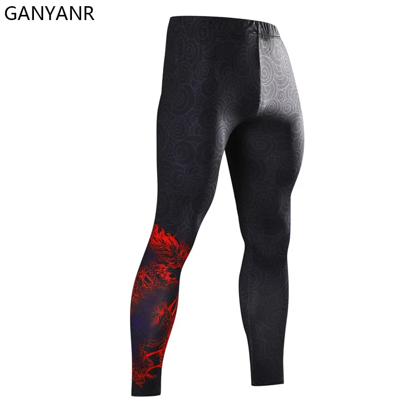 

GANYANR Running Tights Men Gym Compression Pants Sportswear Leggings Fitness Sport Sexy Basketball Yoga Training Exercise Track