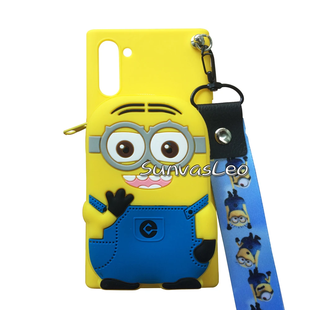 Little Yellow Man Для samsung Galaxy J4 J6/Plus J8 Note8 Note9 Note10 Pro 3D Кошелек Мягкий силиконовый чехол с мультяшным животным для телефона - Цвет: Little Yellow Man