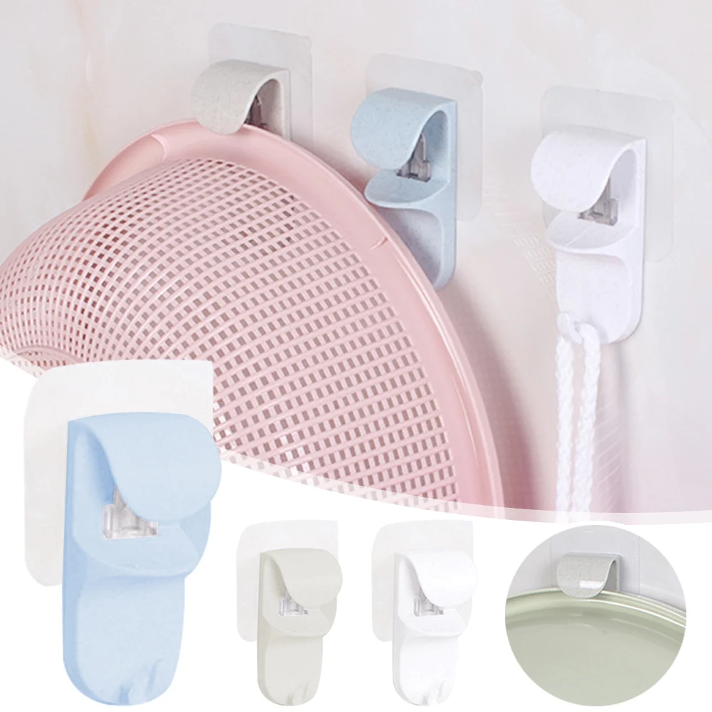 

Washbasin Hanger Storage Rack Finishing Rack Clip Fixed Seamless Hook Bathroom Tool Suction Pipe Hook Household Tool
