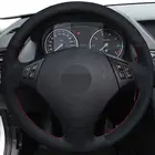 Ручной работы черная замша чехол рулевого колеса автомобиля для BMW E90 E91 320 318i 320i 325i 330i 320d 328xi X1 E84