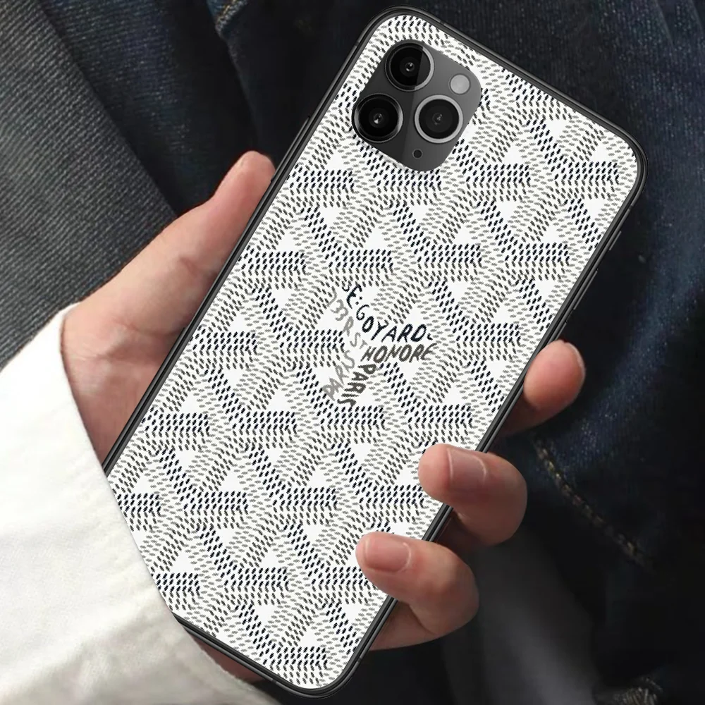 

Luxury Brand Goyard Phone Case For Iphone 11 12 Mini PRO XR X XS MAX 6 6s 7 8 Plus 5 5s SE 2020 black Bumper Silicone Prime