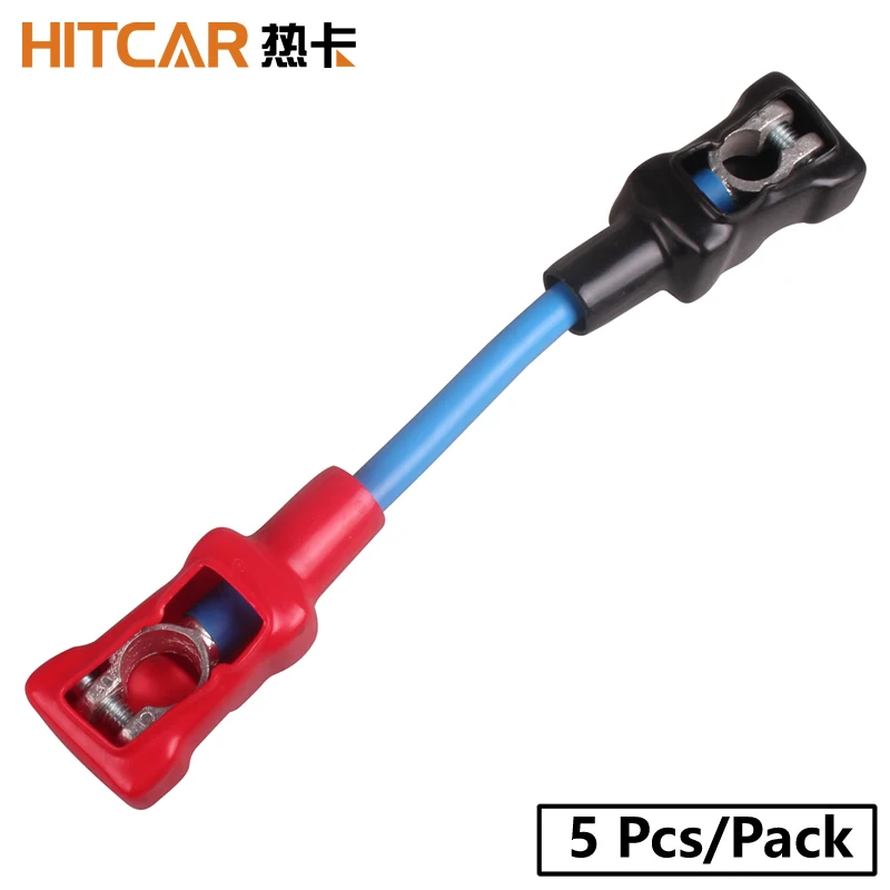 

Battery Lug Ring Negative Positive Power Parallel Series Connection Terminal Copper Wire Inverter Cables for Car Truck BTC 5Pcs
