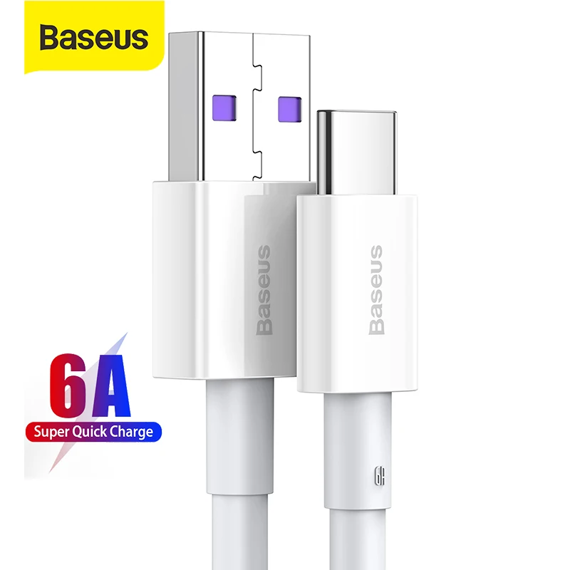 

Baseus 6A USB Type C Cable 66W Fast Charging For Huawei Mate 40 P40 Samsung Xiaomi USB C Quick Charge Data Cable Cord 2m