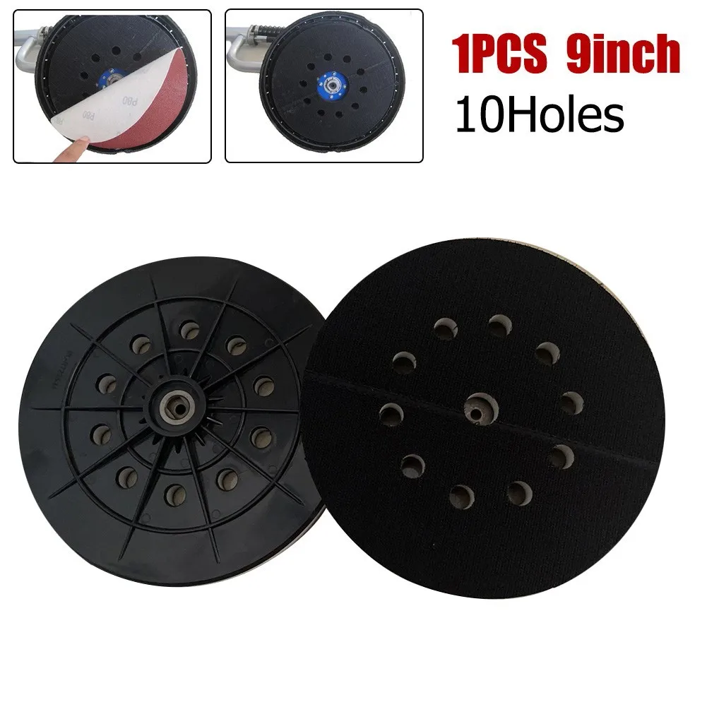 

Drywall Sander Hook And Loop 10hole 9" 215mm Abrasives Backup Pad With 6mm Thread Air Tool Accessories
