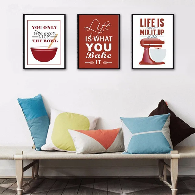 Фото Красочные Европа наслаждаться Кухня жизнью картина с цитатой плакат и печати