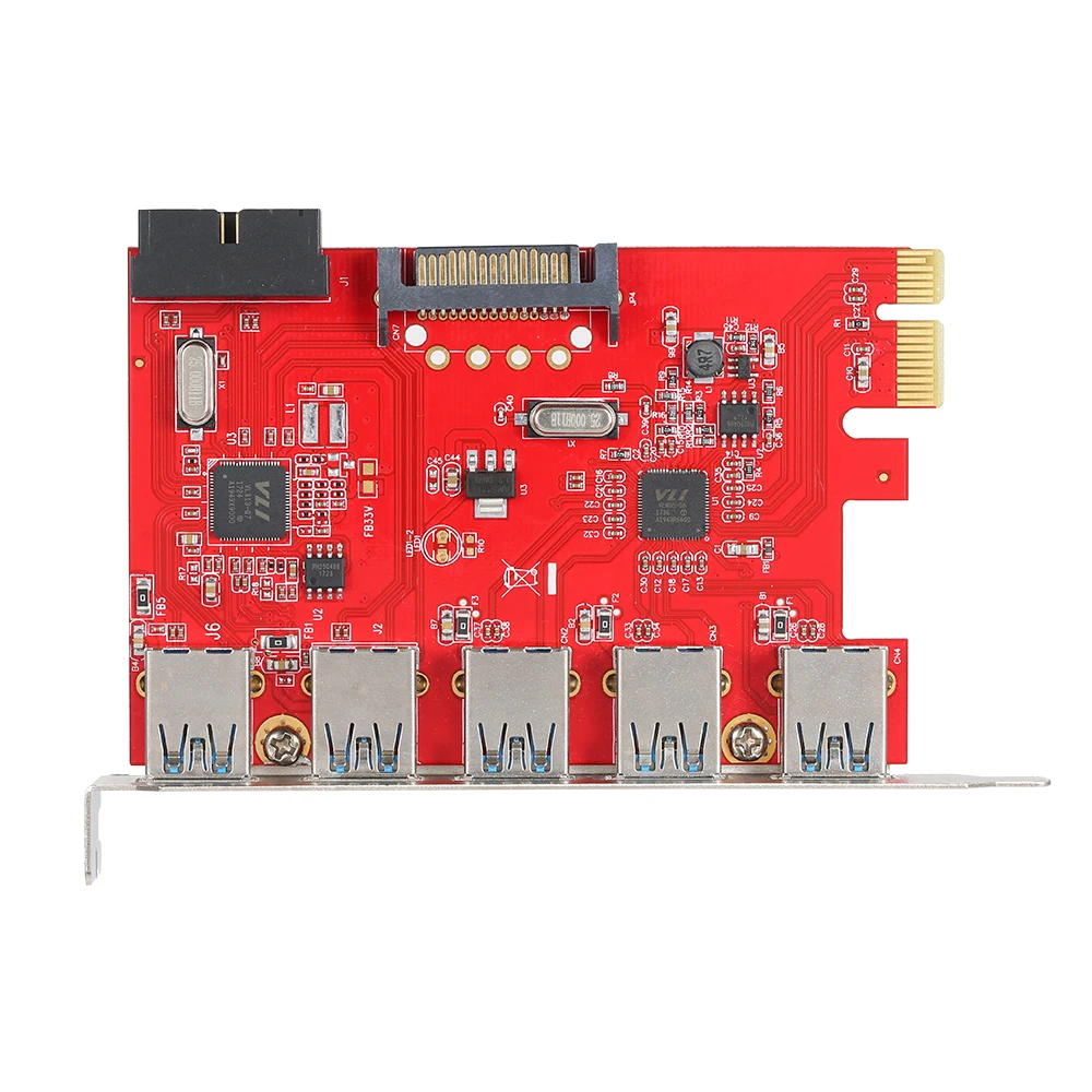 PCI E к USB 3 0 5 портов экспресс карта расширения Mini адаптер концентратор с 19Pin + 15Pin