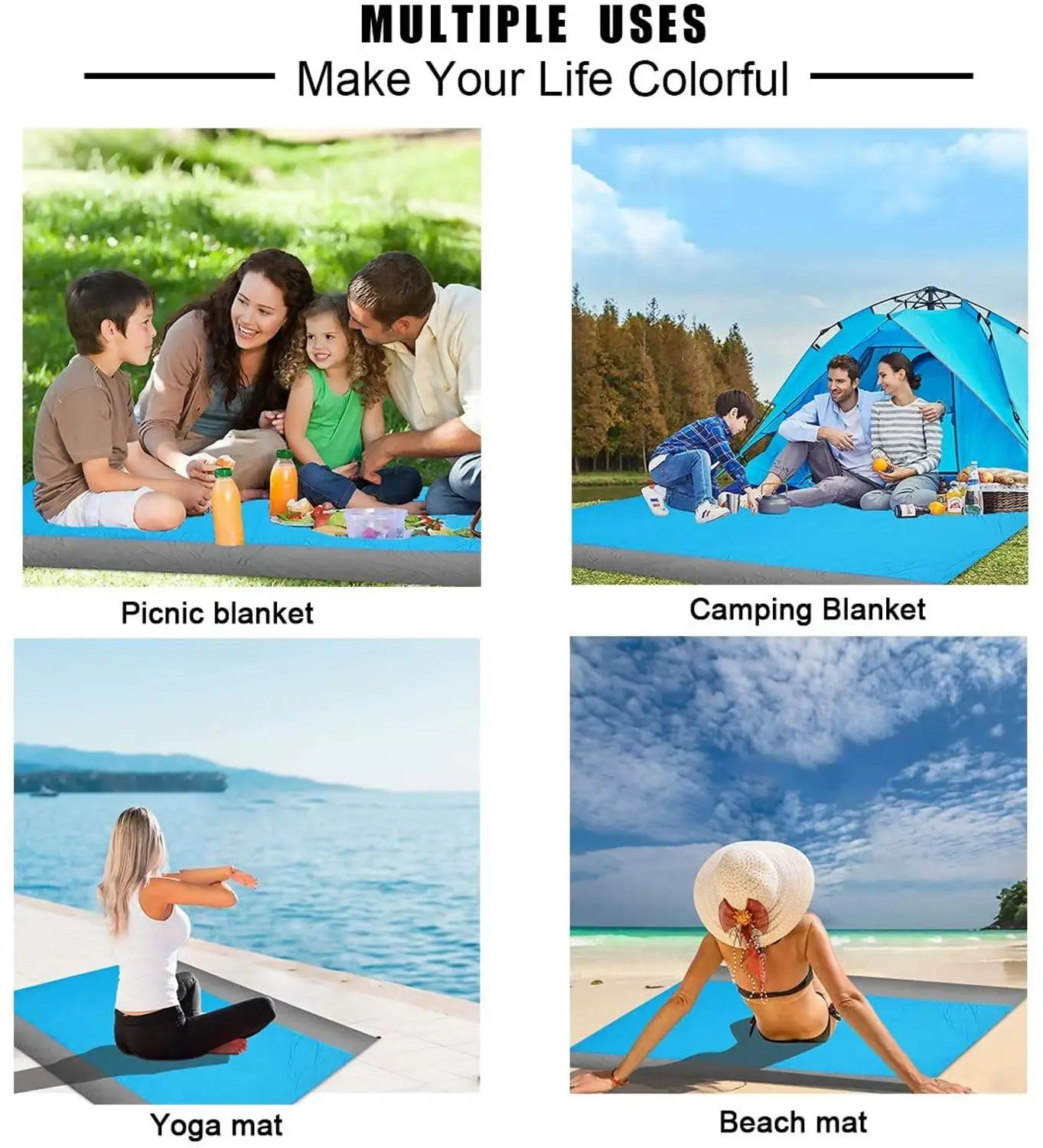Camping Mat 215X275cm Outdoor Portable Beach Blanket Picnic Sleeping Pad Waterproof Cushion Hiking Ground mattress | Спорт и