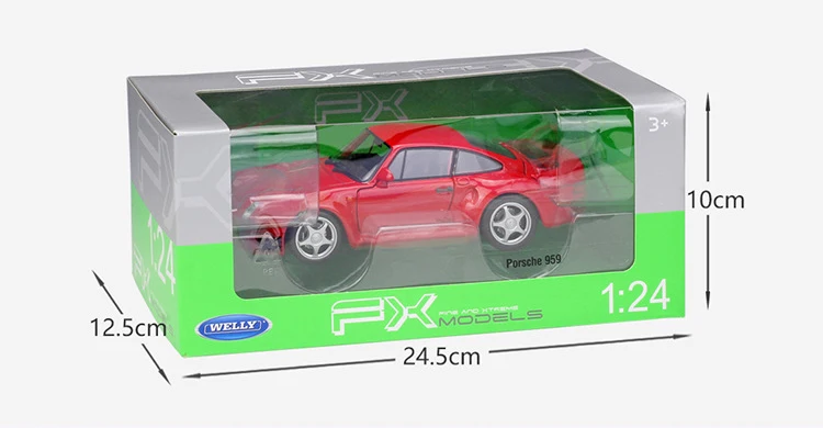 Симулятор Welly литая под давлением модель автомобиля 1:24 Масштаб Porsche 959 классический спортивный автомобиль металлический сплав гоночная игрушка автомобиль для мальчика Подарочная коллекция