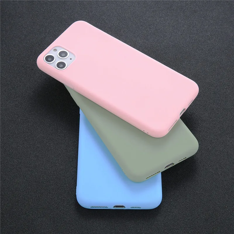 Чехол Lovebay для телефона iPhone 11 Pro Max X XR XS простой мягкий однотонный чехол из ТПУ