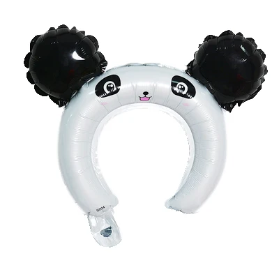 Panda C 10pcs 10 шт./лот милый Микки повязка на голову "Минни" фольгированный шар кролик медведь животные воздушные шары Детские игрушки День рождения украшения - Цвет: Panda C 10pcs