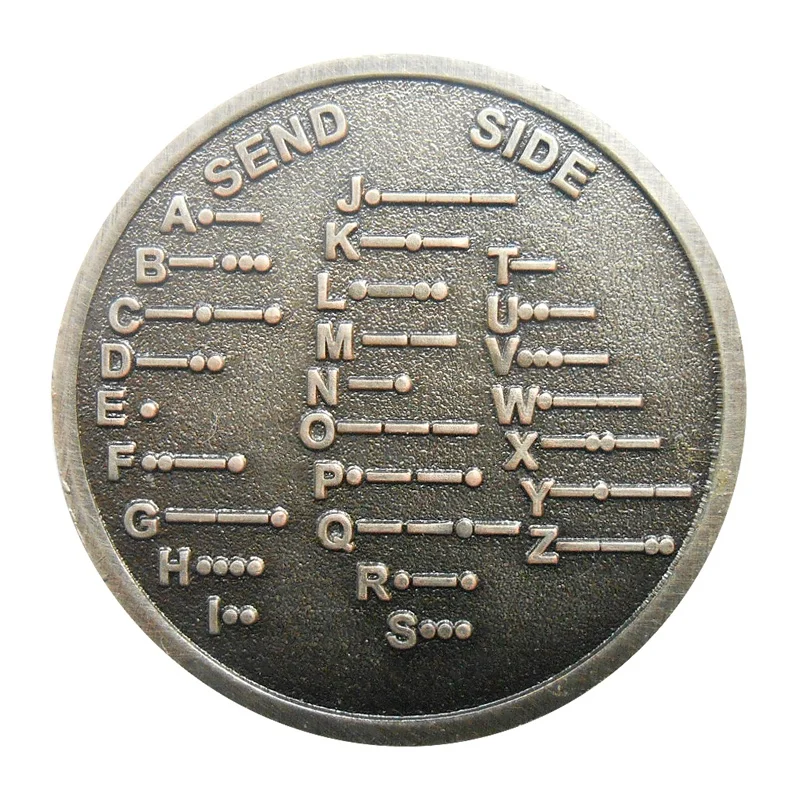 Cw Morse Code Decoder Chart Medal Commemorative Metal Coin Gift Paleo Nickel | Дом и сад