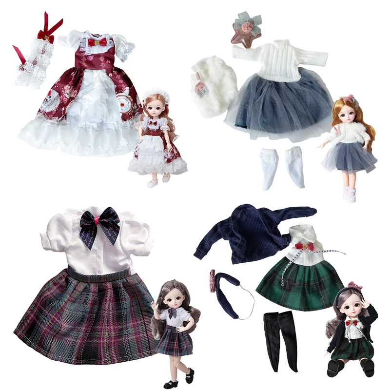 

12 Inch BJD 1/6 Fit for 30CM Doll Clothes Fashion Elegant Princess Dress Up Dolls Accessories Toys for Girls Gift DIY Dollhouse