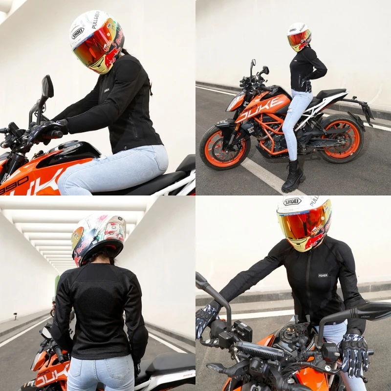 Куртка женская мотоциклетная сетчатая дышащая верхняя одежда для езды на