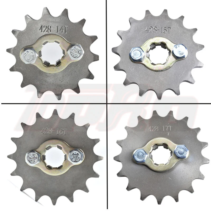 428 14T 15T 16T 17T Engine Sprocket 17mm for 50cc To 125cc ATV Go Kart Quad Pitbike Buggy Dirt Bike with Locking Plate and Screw