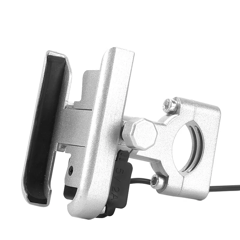 Motorcycle Aluminum Alloy Mobile Phone Navigation Holder with USB Charger Handlebar or Rearview Mirror Mount Clip Bracket | Мобильные