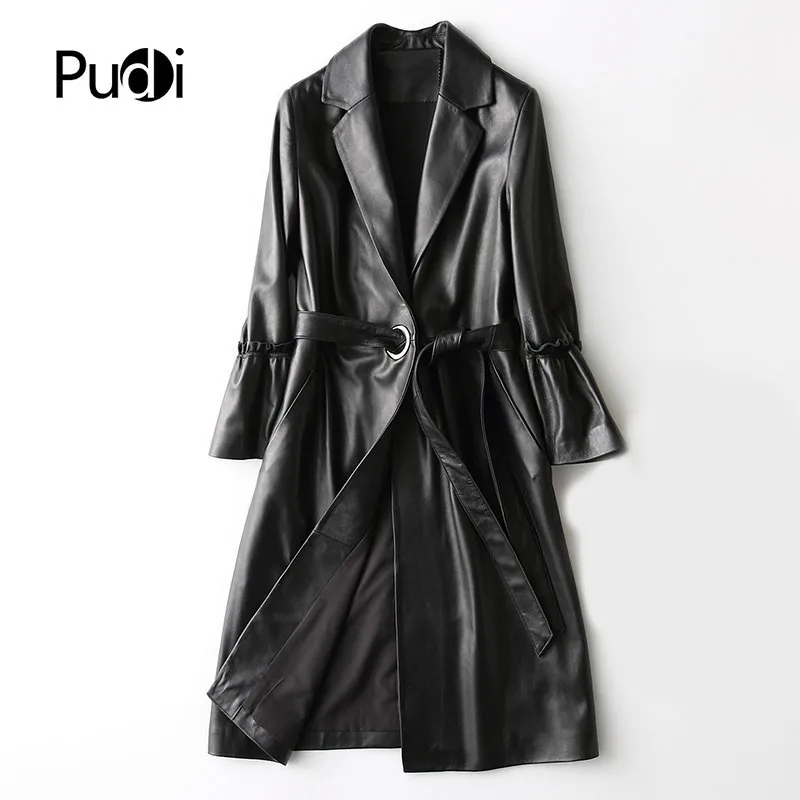 

PUDI Women's Winter Warm Real Sheep Leather Jacket Girl Sheepskin Coat Lady Jackets Overcoat A27266