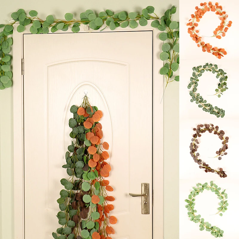 

1M Artificial Eucalyptus Leaves Garland Vine Wedding Green Wall Decor Room Chic