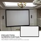 Портативный складной экран для проектора 16:9, настенный домашний кинотеатр, 3D HD Проекционный экран, холст