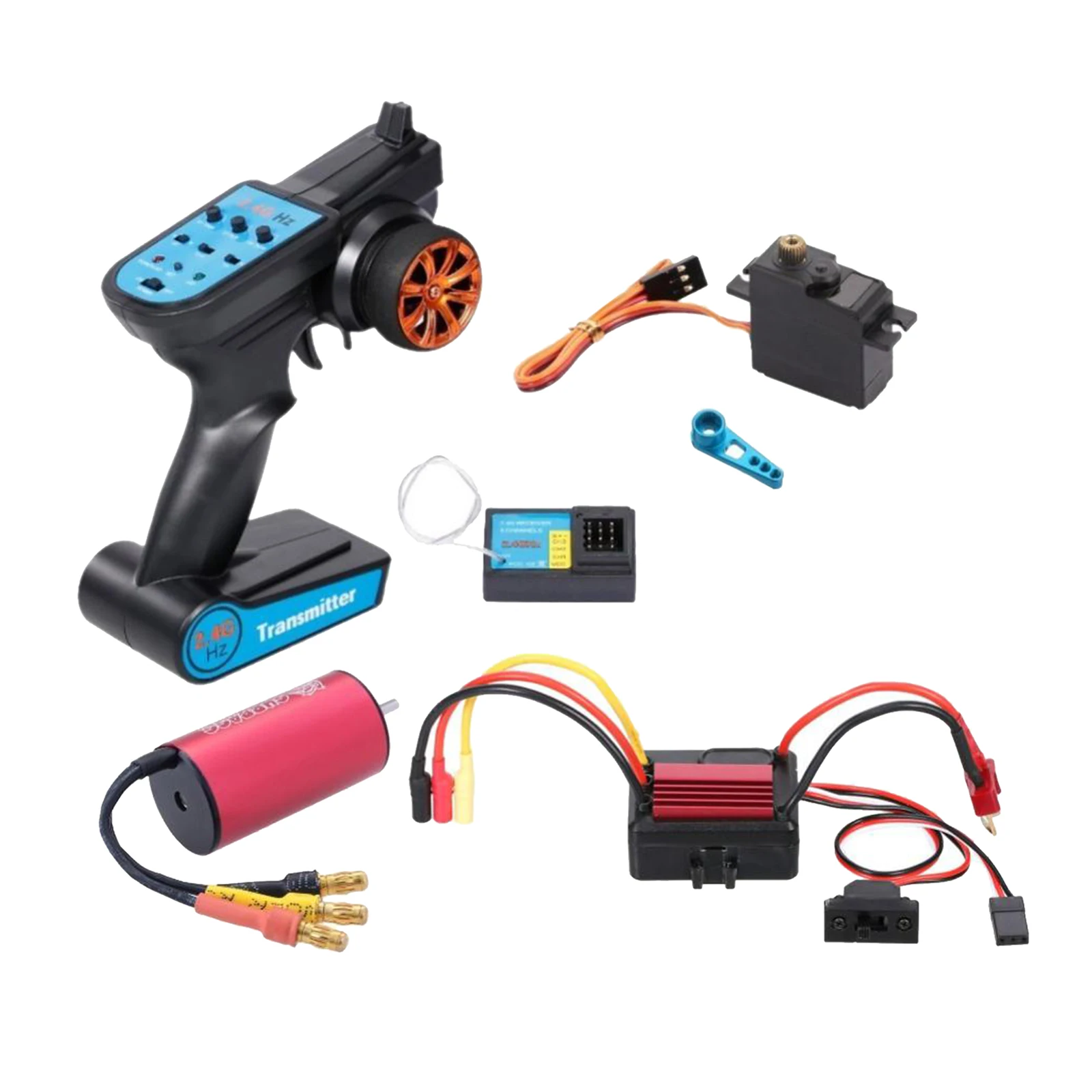 

Remote Control Car Parts, Brushless Motor & Esc Receiver Remote Controller Servo Kit for WLtoys A959 A959-B HSP Accessories