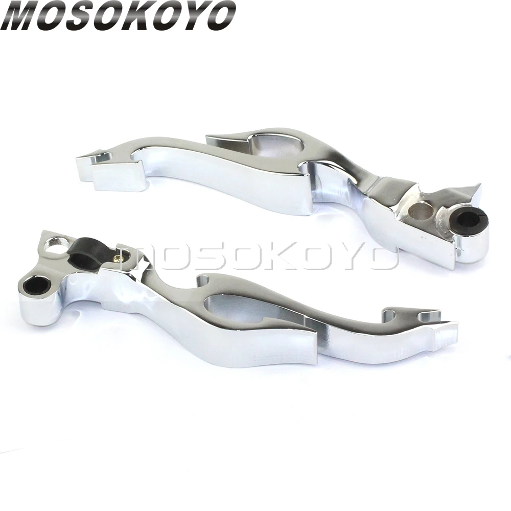 Хромированные ручные рычаги для Мотоциклов Harley Street Bob Softail FLST/FXST Night Train FatBoy 1996-2011 12