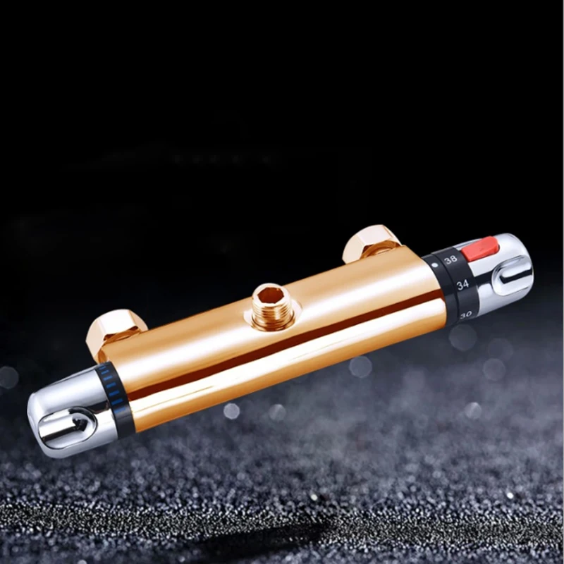 

Thermostatic Mixing Valve Wall Mount Hot Cold Water Mixer Constant Temperature Control Valve Chromed Finished for Bath