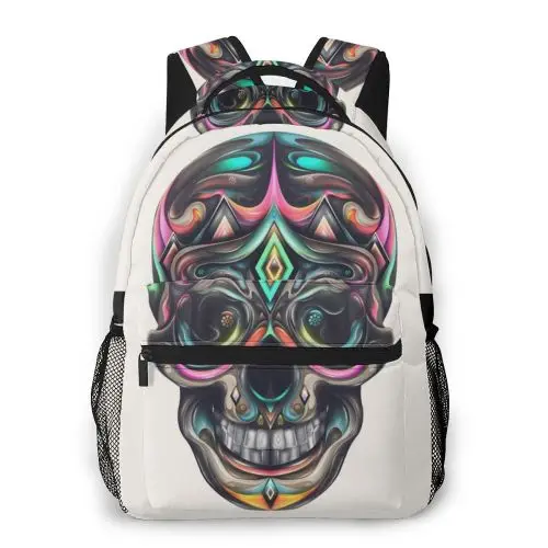 

Skull Pattern Casual Backpack for Teenager Fashion Canvas Skeleton Backpack Children Laptop Bag Boy Girl Free Dropshipping 2020