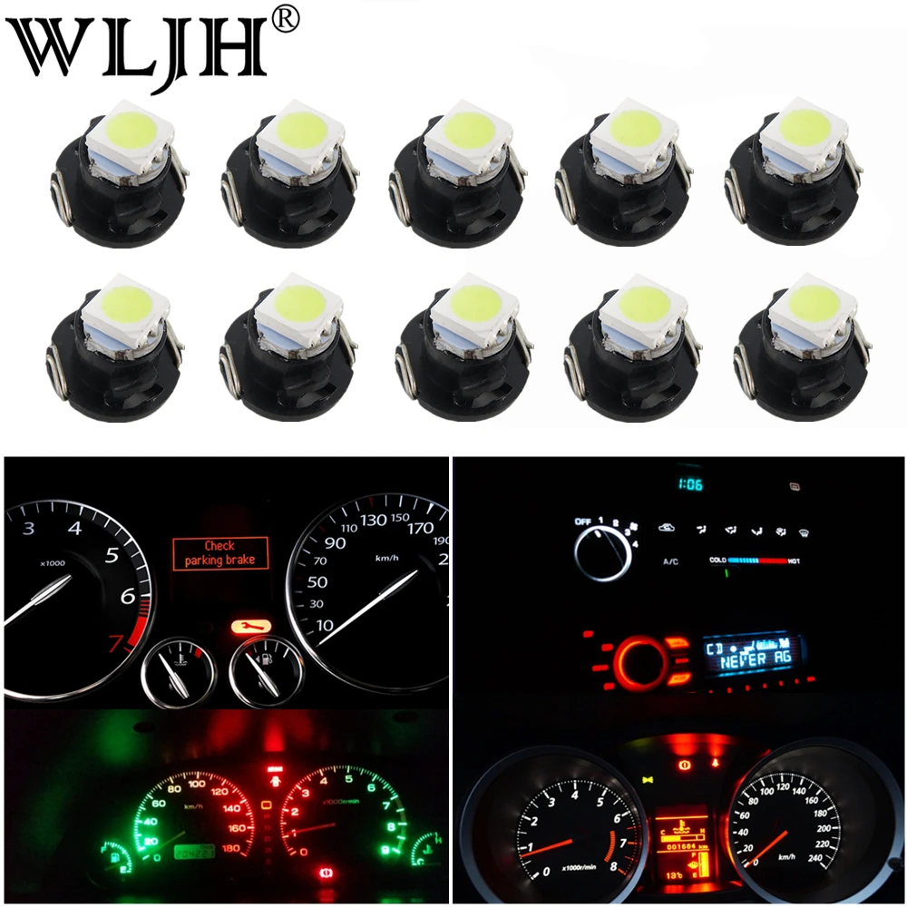 WLJH 10x T5 белый T4.7 Neo Клин 5050 SMD светодиодный лампы приборной панели A/C климат