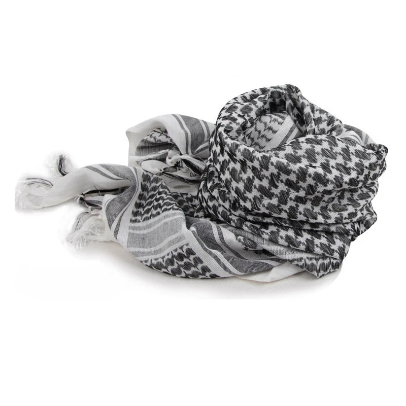 Арабский шемаг Keffiyeh военный тактический палестинский шарф для мужчин и женщин Арабская Куфия шарф - Цвет: white