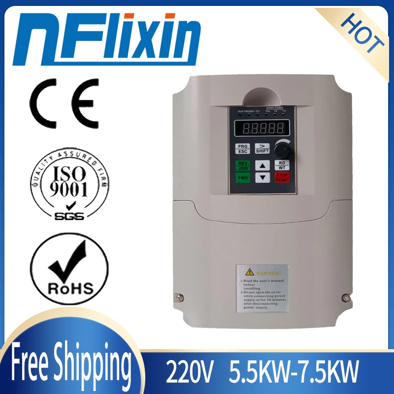 

Frequency Inverter, 220V 5.5KW Single Phase Input and 3 Phase Output Inverter Variable Frequency Driver
