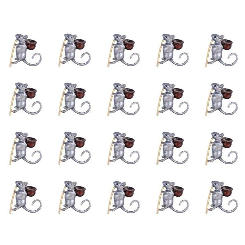 

20Pcs Animal Shape Pin Brooch Little Mouse Zodiac Jewelry Jewelry