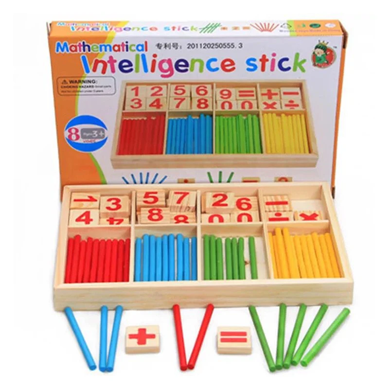 

Kindergarten Mathematics Colorful Wooden Counting Sticks Baby Toy Montessori Teaching Aids Learning Educational Toy